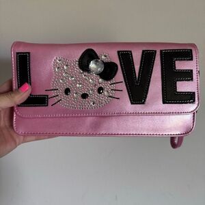 Hello Kitty 2012 Metallic Pink Rhinestone Clutch NEW